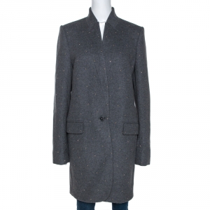 Pre Owned Stella McCartney Grey Wool Embellished Coat L