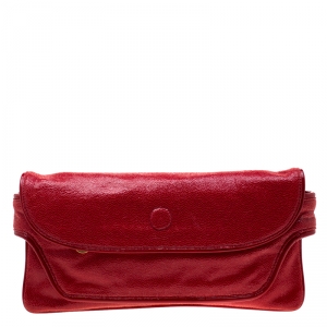 Stella McCartney Red Faux Leather Appaloosa Clutch
