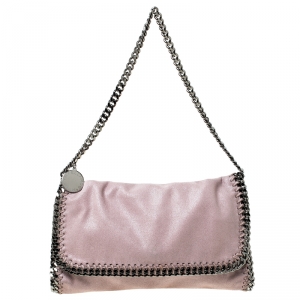 Stella McCartney Pale Pink Faux Leather Falabella Flap Shoulder Bag