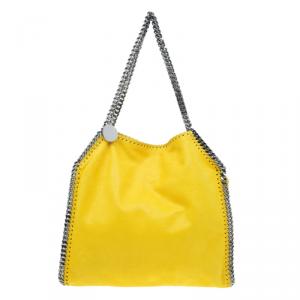 Stella McCartney Yellow Faux Leather Small Falabella Tote