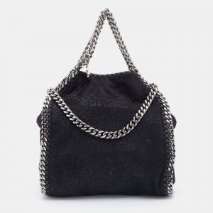 Stella McCartney Black Faux Leather Tiny Falabella Crossbody Bag