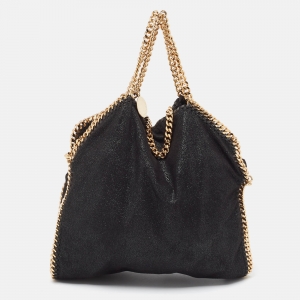 Pre Owned Stella McCartney Black Faux Suede Small Falabella Tote