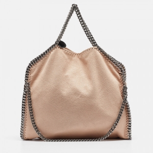 Pre Owned Stella McCartney Peach Faux Leather Small Falabella Tote