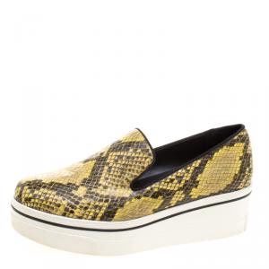 Stella McCartney Two Tone Faux Python Creeper Platform Loafers Size 39