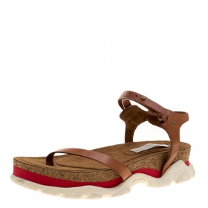Stella McCartney Brown Faux Leather Altea Platform Slides Size 39