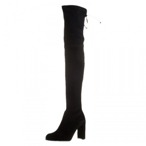 Stuart Weitzman Black Suede Hiline Over the Knee Boots Size 36.5