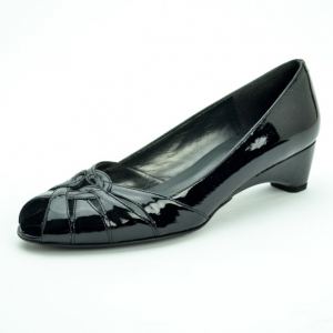 Stuart Weitzman Black Patent Aniline Wedges Pumps Size 38.5