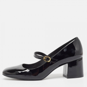 Stuart Weitzman Black Patent Mary Jane Block Heel Pumps Size 42
