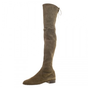 Stuart Weitzman Khaki Suede Over The Knee Boots Size 40