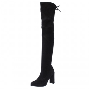Stuart Weitzman Black Suede Over The Knee Boots Size 38
