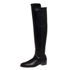 Stuart Weitzman Black Leather Over The Knee Boots Size 36