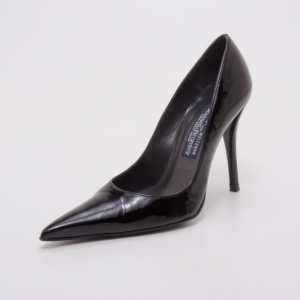 Stuart Weitzman for Russell &amp; Bromley Black Patent Pumps Size 36.5