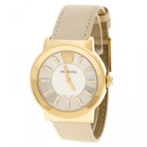 Swarovski Gold-Plated Stainless Steel Crystal Piazza Mesh Women's Wristwatch 36 mm