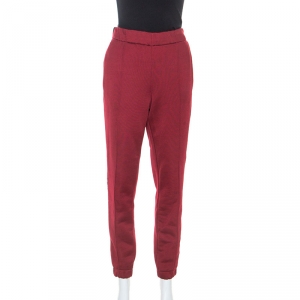 T by Alexander Wang Burgundy Knit Stretch Logo Tape Detail Track Pants S