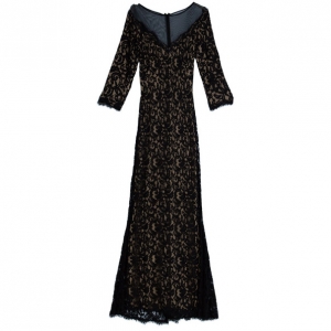 Tadashi Shoji Monochrome Lace Gown L
