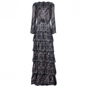 Tadashi Shoji Off-Shoulder Black Lace Gown XL