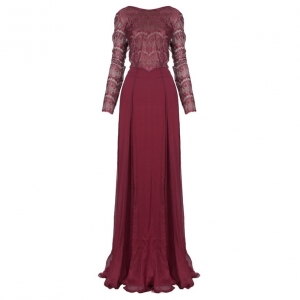 Tadashi Shoji Red Lace Sequin Dress L