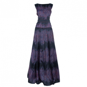 Tadashi Shoji Printed Pleated Gown L