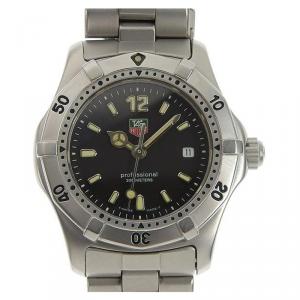 Pre Owned Tag Heuer Black Stainless Steel Professional WK1310 Women's Wristwatch 28.5 MM