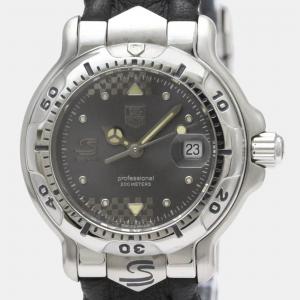 Tag Heuer Grey Stainless Steel Professional Ayrton Senna WH1314 6000 Series Quartz Women's Wristwatch 28 mm