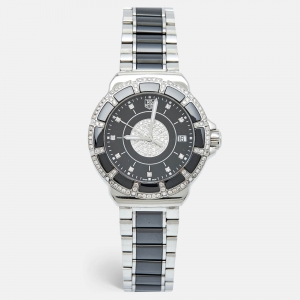 Tag Heuer Black Ceramic Diamond Stainless Steel Formula 1 WAH1219.BA0859 Women's Wristwatch 37 mm 