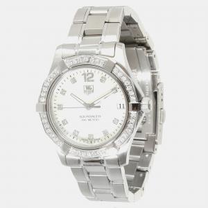 Tag Heuer White Mother of Pearl Stainless Steel Aquaracer Quartz Women's Wristwatch 32 mm