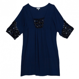 Temperley Navy Embellished Top M