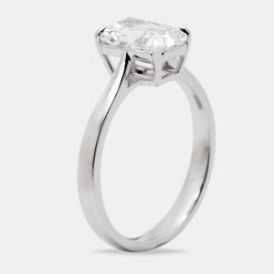 Pre Owned 1.50 cts Radiant Brilliant Cut 18k White Gold Lab Grown Diamonds Ring Size 54