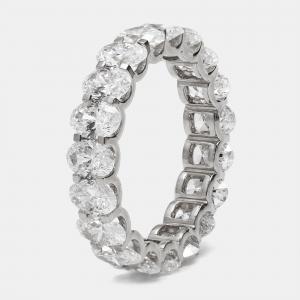 Pre Owned 4.80 cts Oval Brilliant Lab Grown Diamond 18k White Gold Eternity Band Ring Size 53