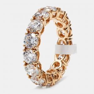 Pre Owned 6 cts Round Brilliant Lab Grown Diamonds 18k Rose Gold Eternity Band Ring Size 53