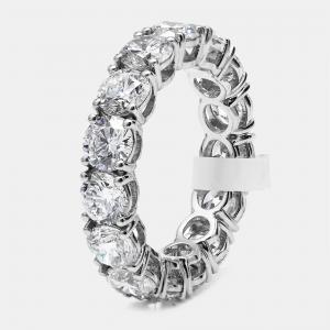Pre Owned 6 cts Round Brilliant Lab Grown Diamonds 18k White Gold Eternity Band Ring Size 53