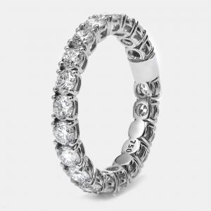 Pre Owned 2.18 cts Round Brilliant Lab Grown Diamonds 18k White Gold Eternity Band Ring Size 53