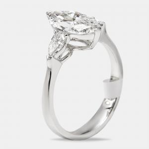 Pre Owned 1.9 cts Marquise and Pear Lab Grown Diamonds 18k White Gold Ring Size 51