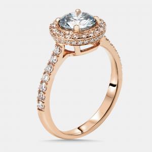 مملوكة مسبقًا 1.5 cts Round Lab Grown Diamonds 18k Rose Gold Ring Size 53