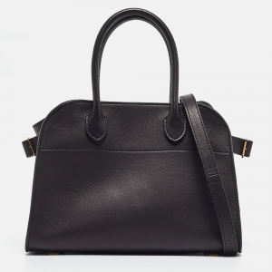 The Row Black Leather Margaux 10 Satchel