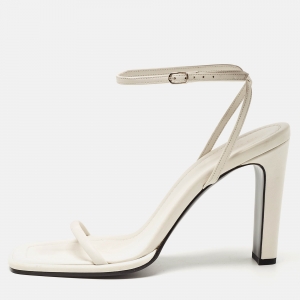 The Row White Leather Ankle Strap Sandals Size 41