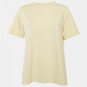 The Row Light Yellow Cotton Crew Neck T-Shirt XXS