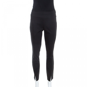 The Row Black Stretch Cotton Slit Detail Sorocco Pants M