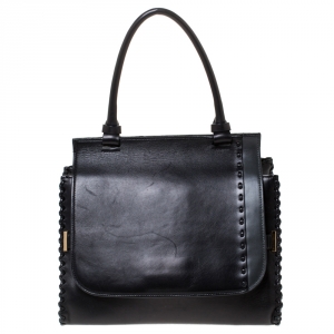 The Row Black Leather Top Handle Bag