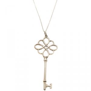 Pre Owned Tiffany & Co. Key Knot Silver Pendant Necklace
