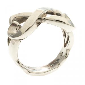 Pre Owned Tiffany & Co. Paloma Picasso Double Loving Heart Silver Ring Size 50.5