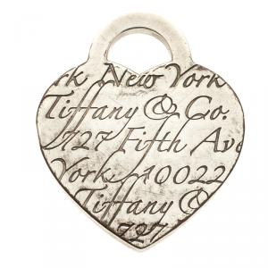 Pre Owned Tiffany & Co. Fifth Avenue New York Note Heart Silver Pendant Charm 