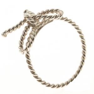 Pre Owned Tiffany & Co. Twist Bow Silver Ring Size 53