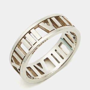 Tiffany & Co. Atlas Sterling Silver Band Ring Size 58