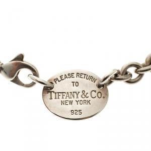 Pre Owned Tiffany & Co. Return to Tiffany Oval Tag Silver Necklace