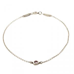 Pre Owned Tiffany & Co. Elsa Peretti Color By The Yard Pink Sapphire Silver Bracelet