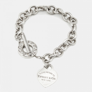 Pre Owned Tiffany & Co. Return To Tiffany Love Heart Tag Sterling Silver Bracelet