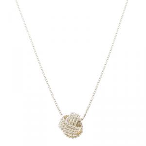 Pre Owned Tiffany & Co. Tiffany Twist Knot Silver Pendant Necklace