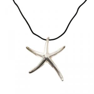 Pre Owned Tiffany & Co. Elsa Peretti Starfish Sliver Pendant Cord Necklace 