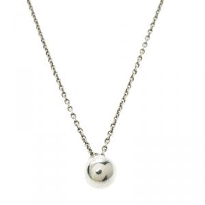 Pre Owned Tiffany Hardwear Silver Ball Pendant Necklace S